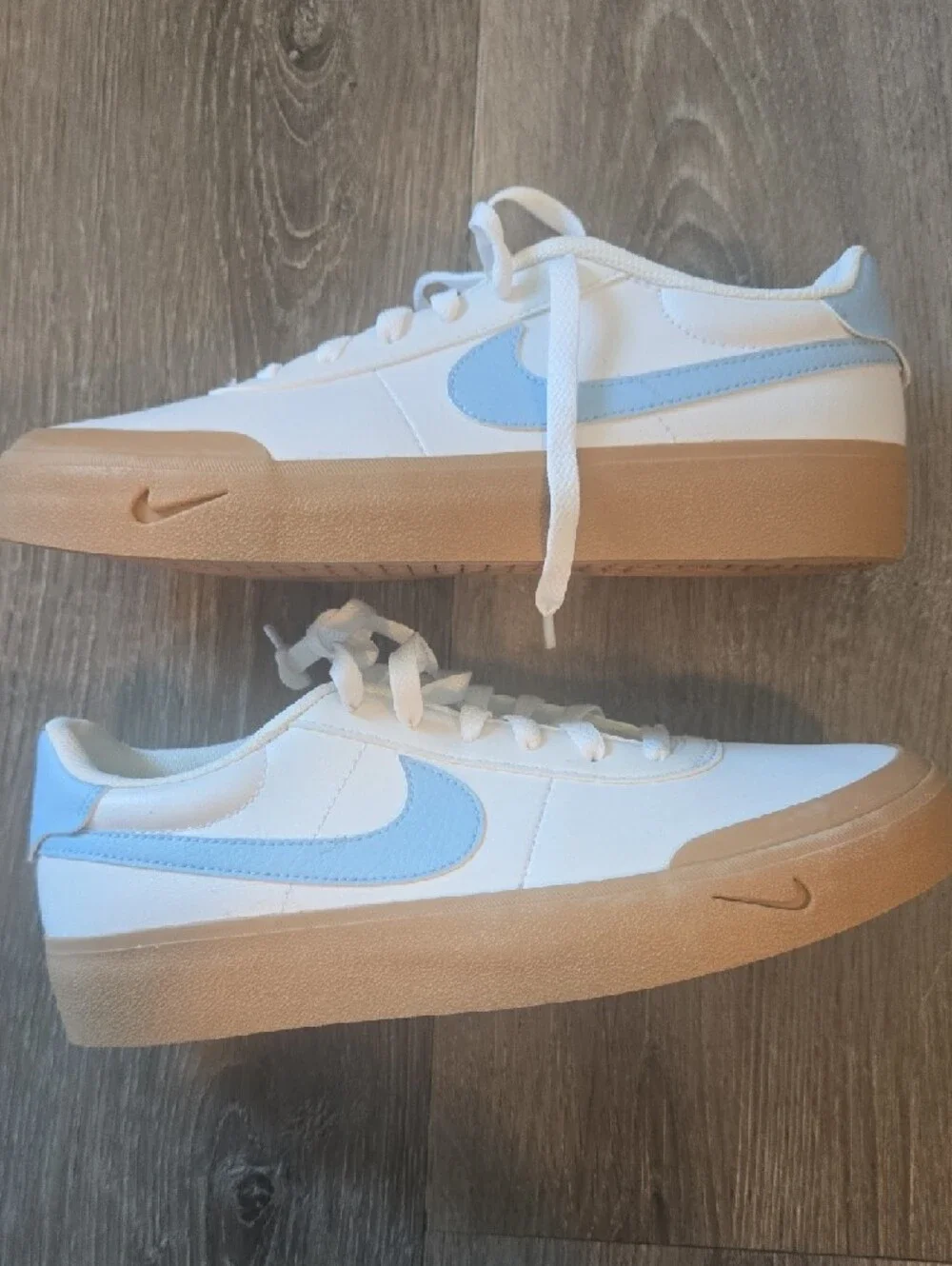 Nike Court Shot White/pyshic Blue   Men 7/womens 8.5 NEW FQ8146-114 Retail $100